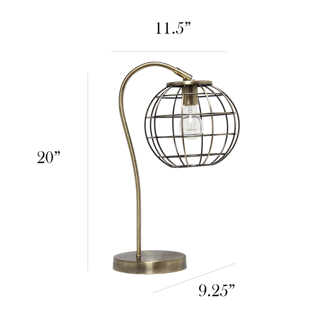 Elegant Designs Caged In Metal Table Lamp