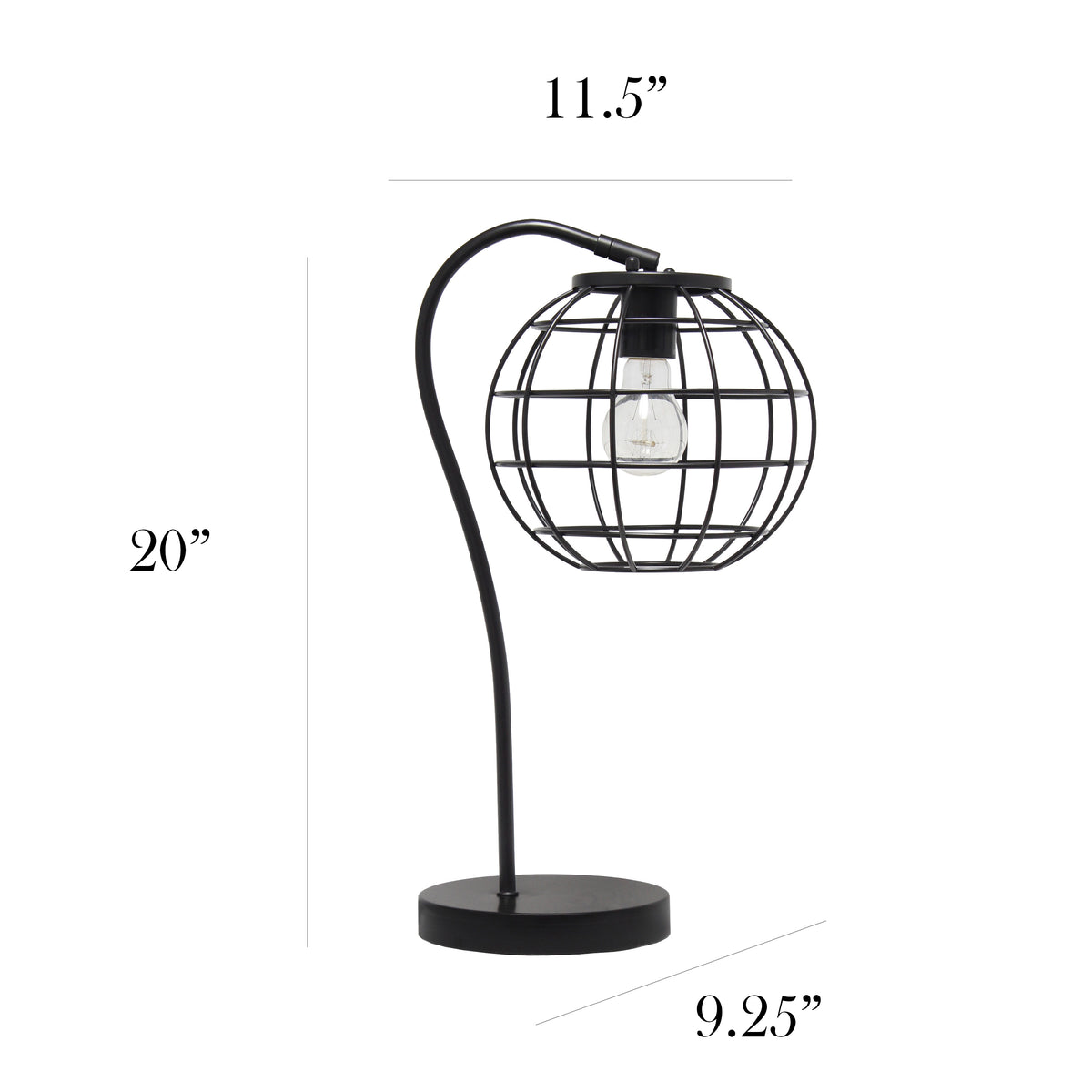 Elegant Designs Caged In Metal Table Lamp