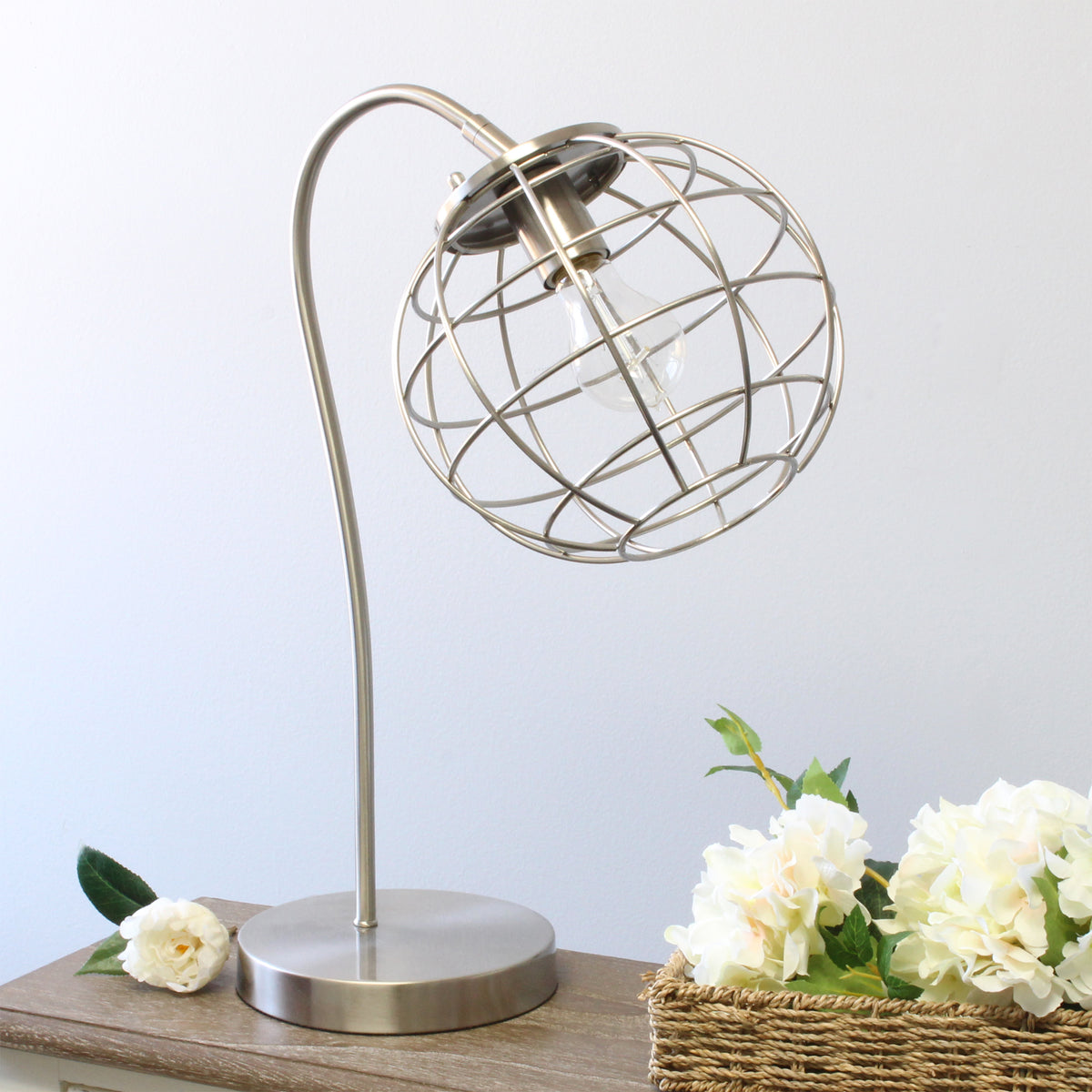 Elegant Designs Caged In Metal Table Lamp