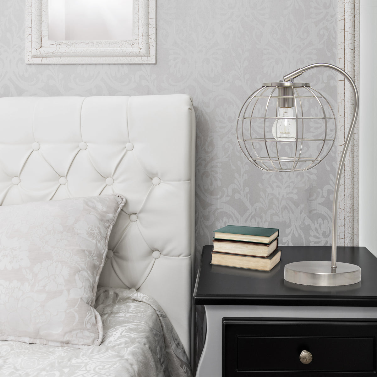 Elegant Designs Caged In Metal Table Lamp