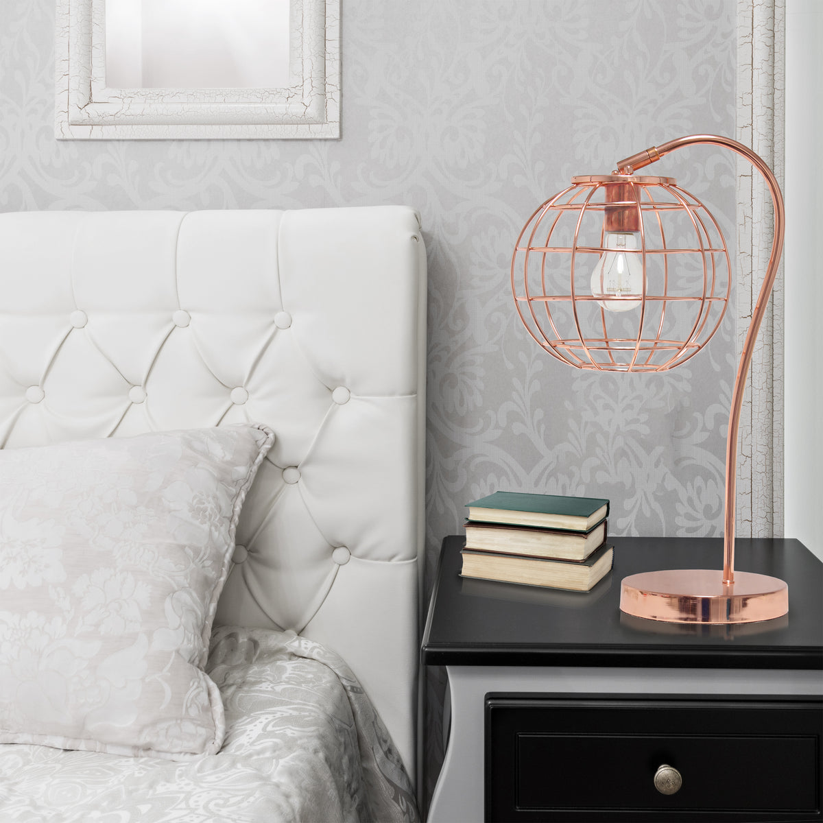 Elegant Designs Caged In Metal Table Lamp