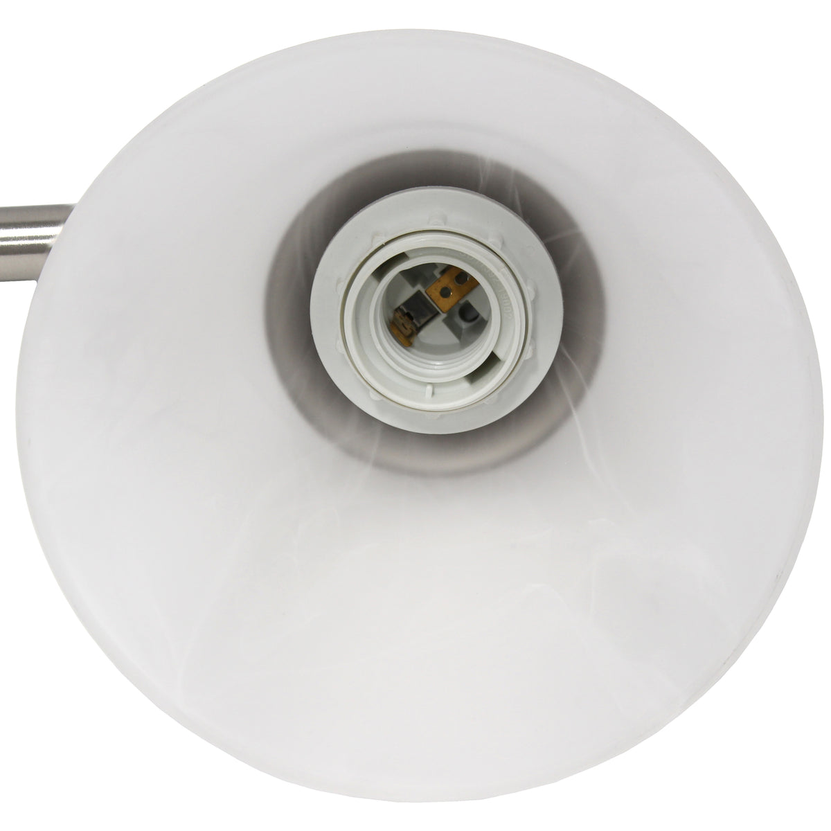 Simple Designs 26.5" Classic 3 Light Straight Metal Bar and Frosted Marble White Bell Shape Glass Shades Wall Mounted Vanity Fixture