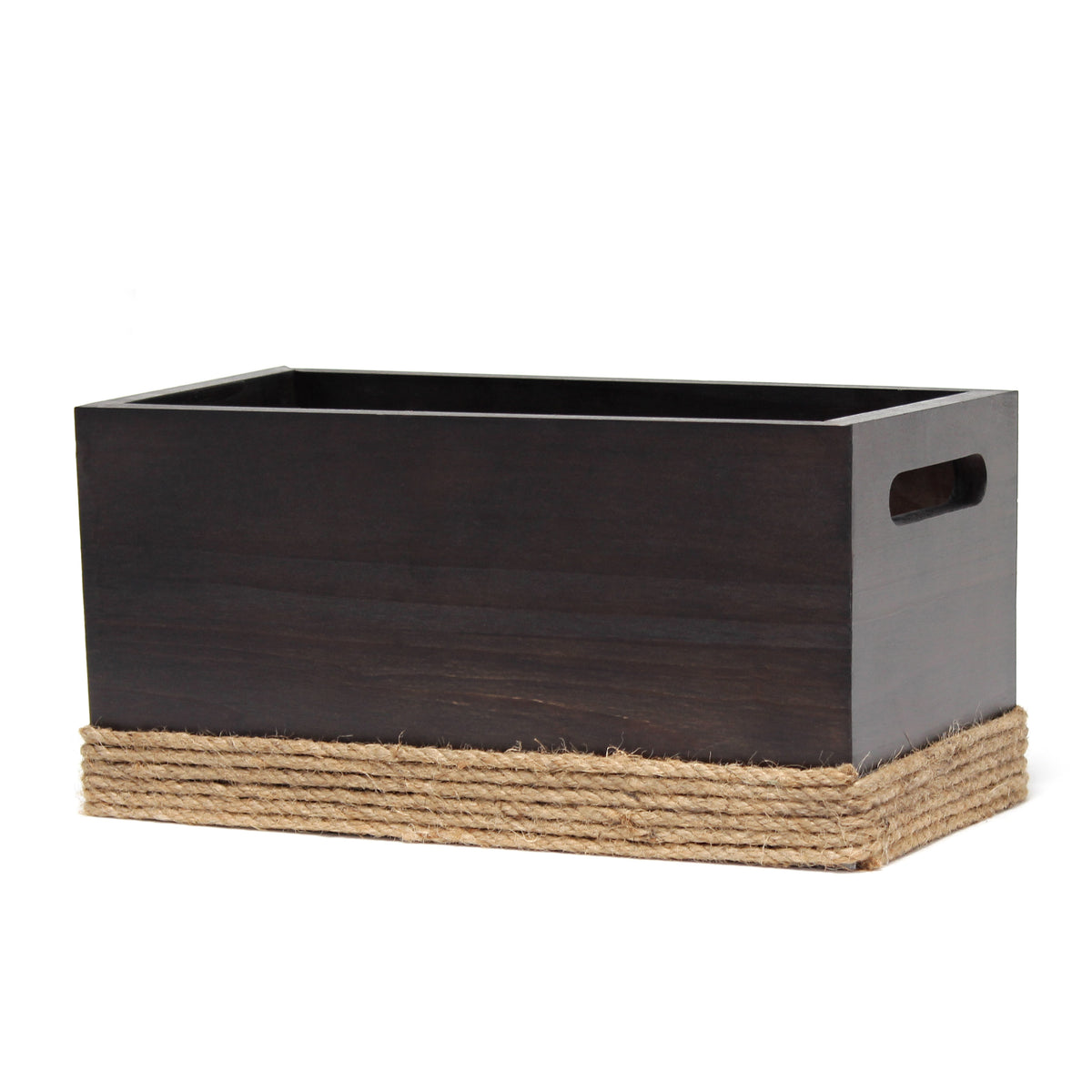 Elegant Designs Homewood Farmhouse Rustic Wood Decorative Mail Holder, Bills and Letter Storage, Sorter with Wrapped Roped Bottom, Cutout Handles, and "Mail" Script in White