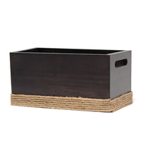 Elegant Designs Homewood Farmhouse Rustic Wood Decorative Mail Holder, Bills and Letter Storage, Sorter with Wrapped Roped Bottom, Cutout Handles, and "Mail" Script in White