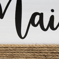 Elegant Designs Homewood Farmhouse Rustic Wood Decorative Mail Holder, Bills and Letter Storage, Sorter with Wrapped Roped Bottom, Cutout Handles, and "Mail" Script in White