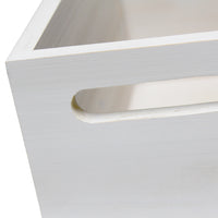 Elegant Designs Homewood Farmhouse Rustic Wood Decorative Mail Holder, Bills and Letter Storage, Sorter with Wrapped Roped Bottom, Cutout Handles, and "Mail" Script in White