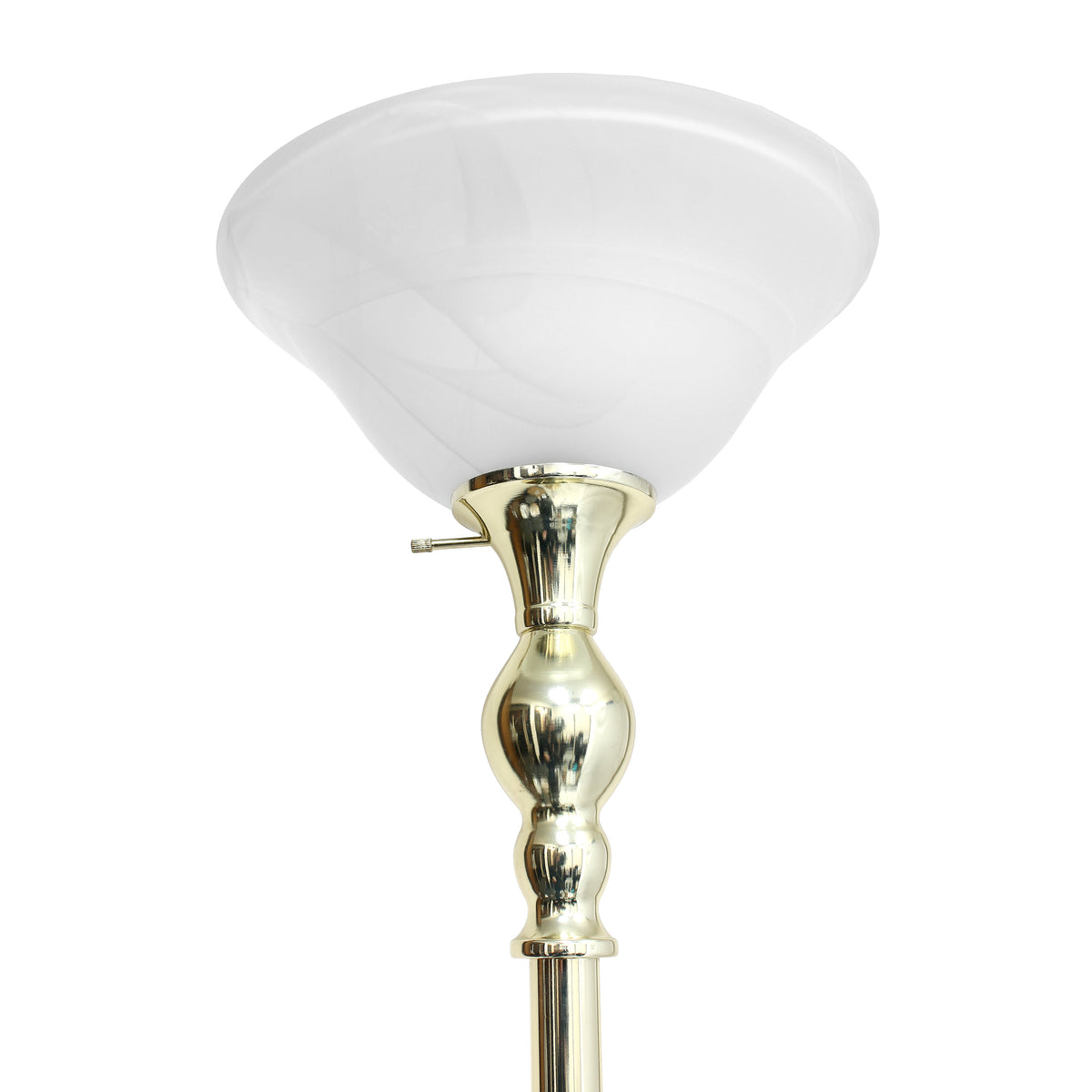Elegant Designs 1 Light Torchiere Floor Lamp with Marbleized White Glass Shade