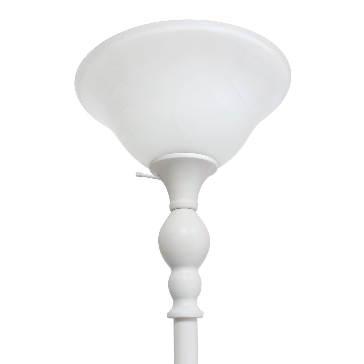 Elegant Designs 1 Light Torchiere Floor Lamp with Marbleized White Glass Shade